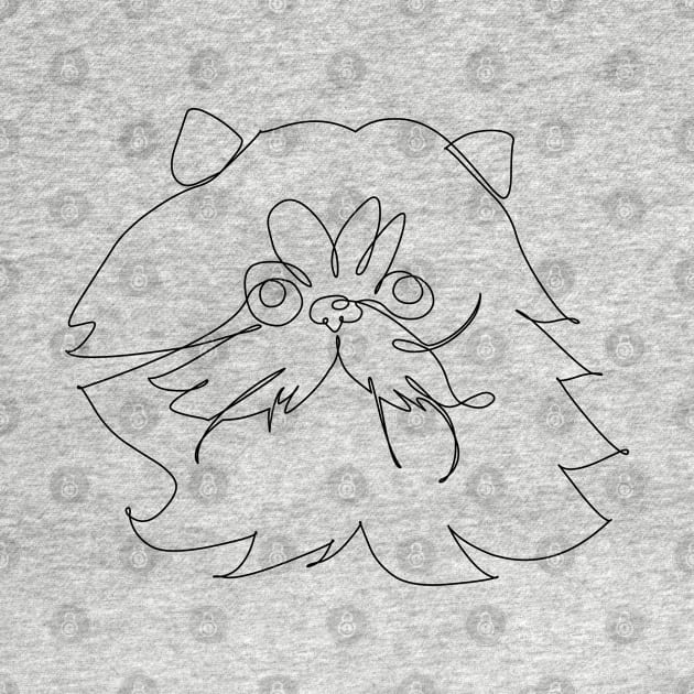 One Line Persian Cat by huebucket